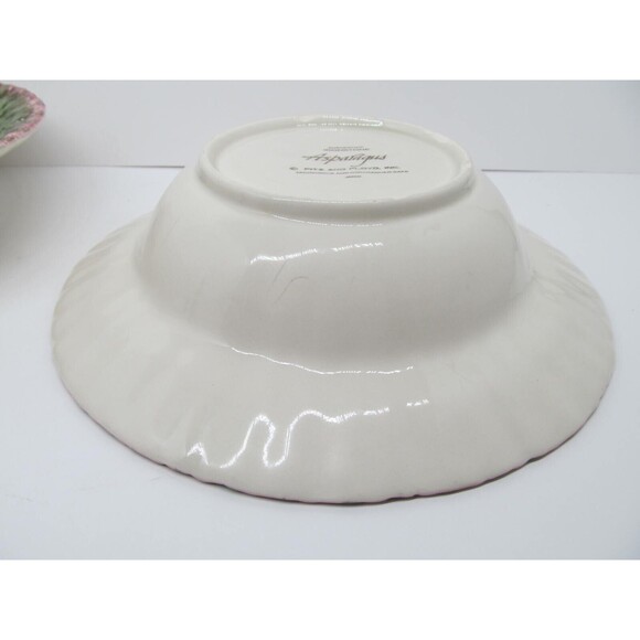 Fitz And Floyd Asparagus Set Of 2 Vintage 8 3/8" X 2" Embossed Bowls READ COND - Picture 6 of 16